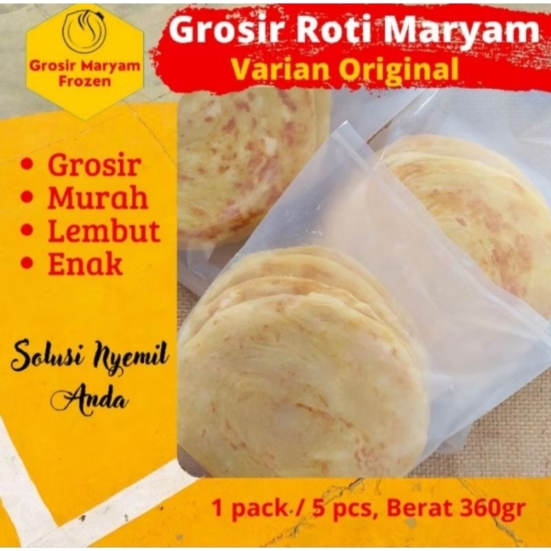 

ORI KEMASAN VACUM // ROTI MARYAM / ORIGINAL / ROTI CANAI / CANE / FROZEN FOOD / GROSIR / MAKANAN BEKU / CAMILAN SNACK / 1 PACK 5 PCS / MURAH