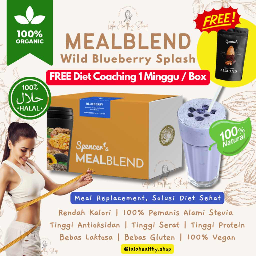 

Spencer's MEALBLEND Wild Blueberry Splash (15pcs) | Pengganti Makanan Sehat Bernutrisi