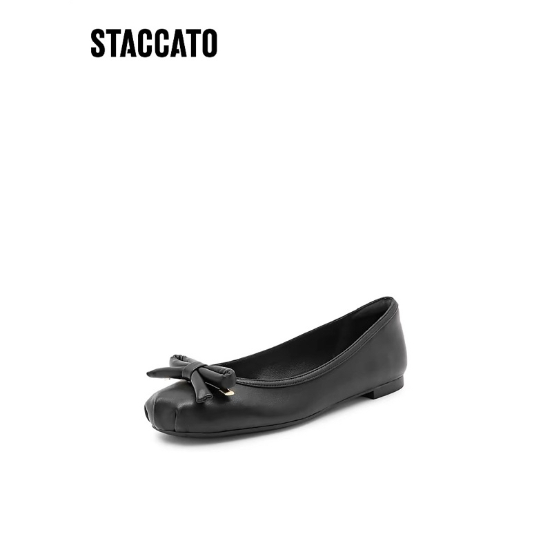 NEW Ter Murah Staccato EUG01-005 Flats Shoes - Black Apricot Cream Hitam Sepatu Wanita Fashion Casua
