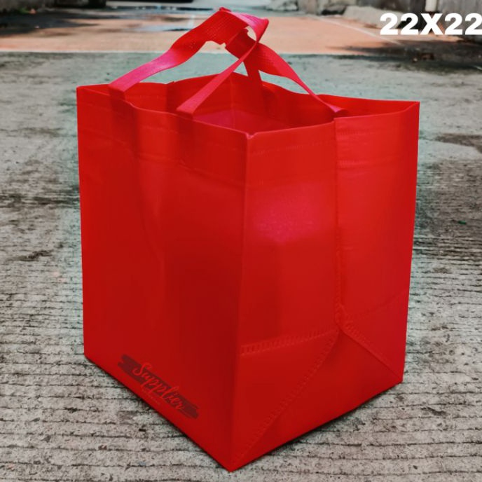 

Kilat Goodiebag kotak 22x22 spunbond tinggi 28cm HBPA 12pcs