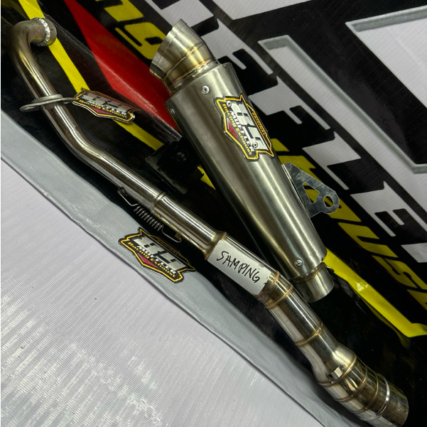 knalpot racing netral samping silencer kompetisi model jrm P25cm inlet50 sarangan setengah buat gran
