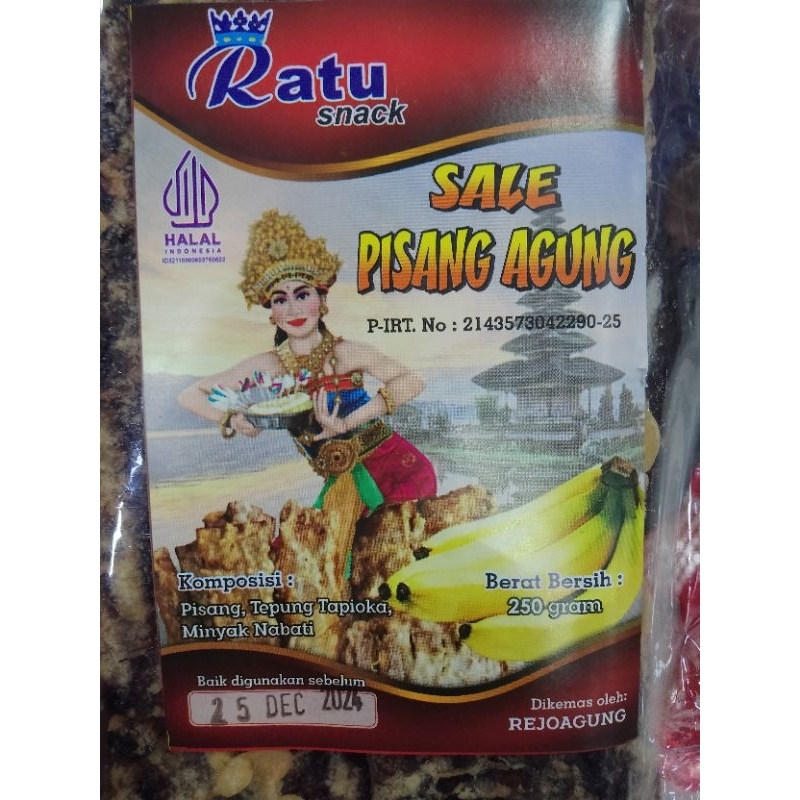 

SALE PISANG AGUNG DAN SALE PISANG CRISPY RATU SNACK 250GR ENAK DAN HALAL