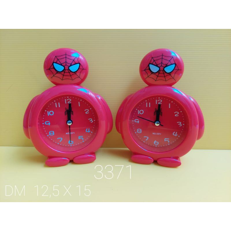 Jam Alarm Karakter Kartun Anak-Anak Spiderman Lucu Type 3371 Jam Weker Analog