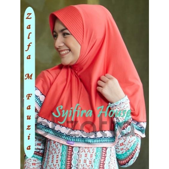 ELZATTA Bergo Zalfa M Fauzia Kerudung Hijab ORI 100% Warna : Pink Fanta