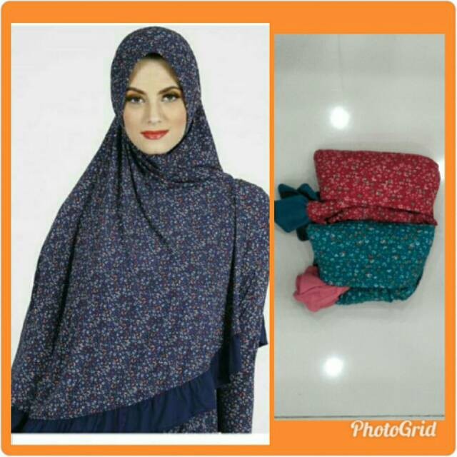 ZOYA ZAIDA RUFFLE Bergo Hijab ORI 100% [ Warna : Merah ]