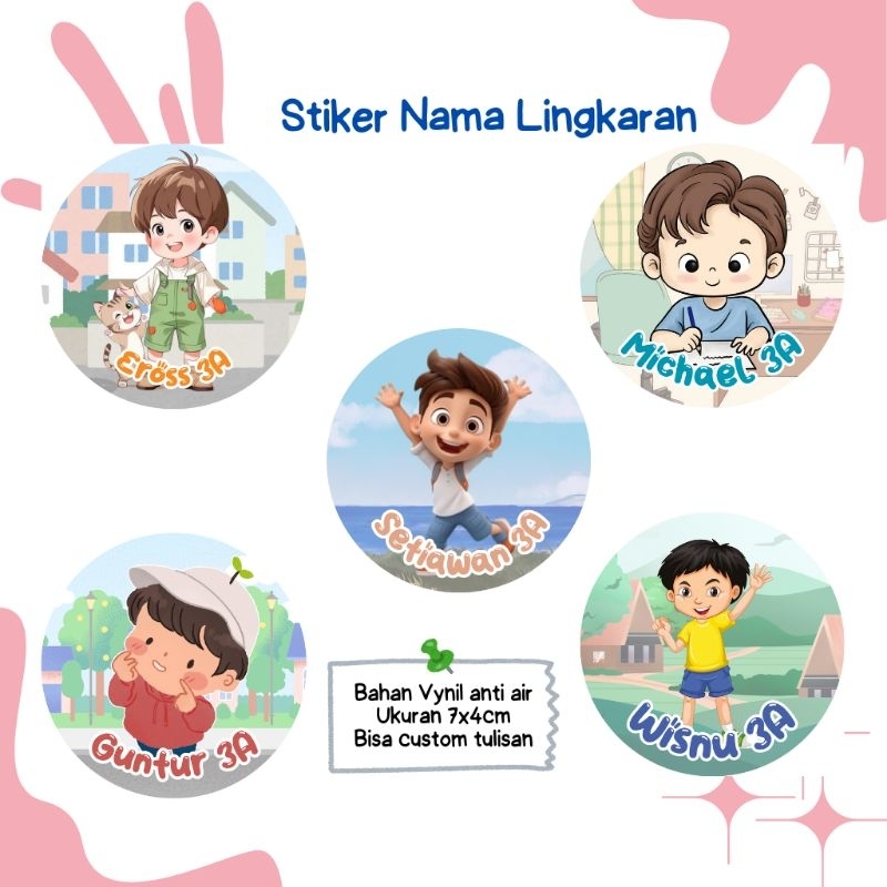 

New Stiker Nama Anak model Lingkaran