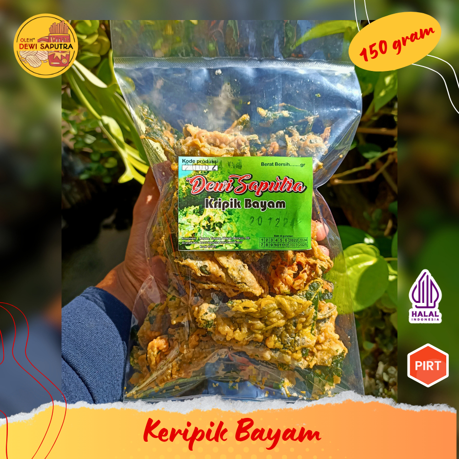 

KERIPIK BAYAM DEWI SAPUTRA 150 GRAM ASLI KOTA BATU COCOK UNTUK CAMILAN SEHAT SERTA BUAH TANGAN