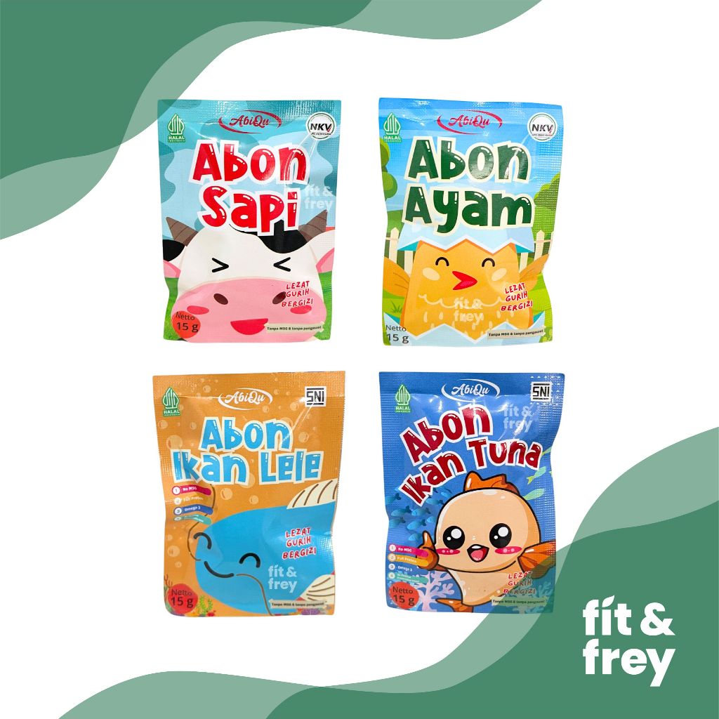 

ABIQU Abon 15g - Abon Sapi / Ayam / Ikan Tuna / Lele - Mpasi Bayi No MSG