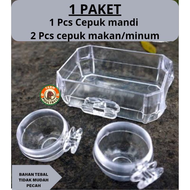 1 PAKET CEPUK TEMPAT MANDI BURUNG KOLIBRI BURUNG KONIN BURUNG SOGON DAN 2 PIECES CEPUK NO.5 TEMPAT  
