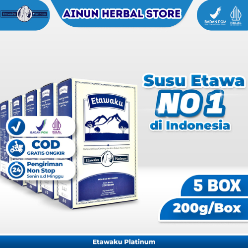 

ETAWAKU PLATINUM 5 BOX ORIGINAL- SUSU KAMBING PARU-PARU SESAK NAPAS BATUK SENDI TULANG ASLI STORE