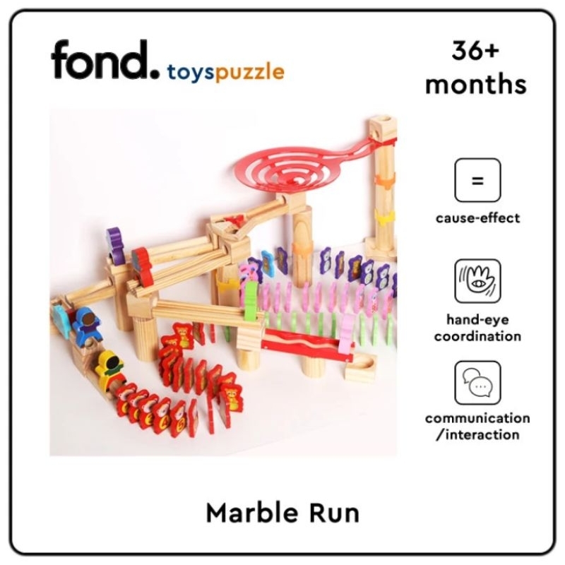 Mainan Kayu Edukasi Montessori l Marble Run