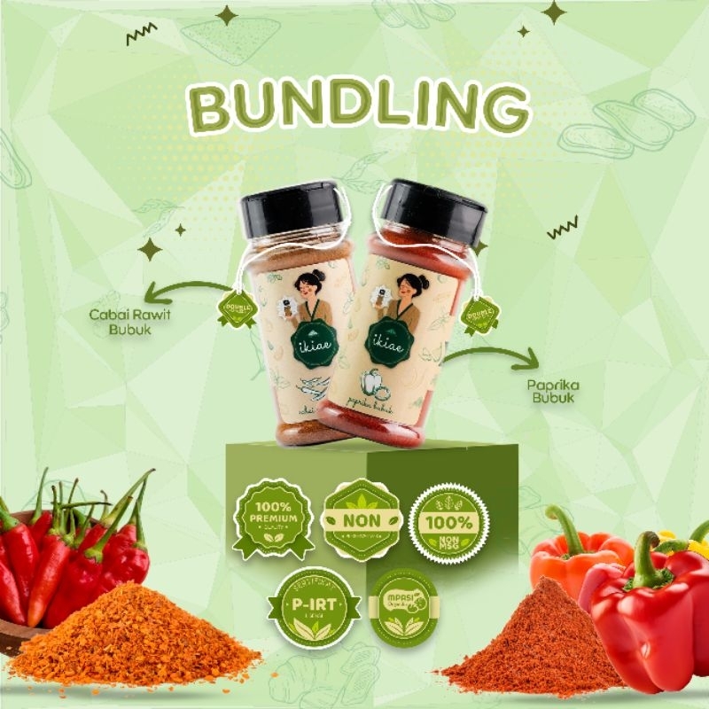 

Paprika Bubuk & Cabai Rawit Bubuk / Bumbu Botol / Premium Quality / BUNDLING IKIAE