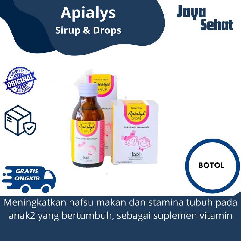 APIALYS SIRUP /APIALYS DROP SUPLEMEN KESEHATAN 10ml, 100ml