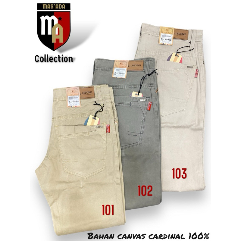 celana panjang canvas pria slim bahan canvas cardinal