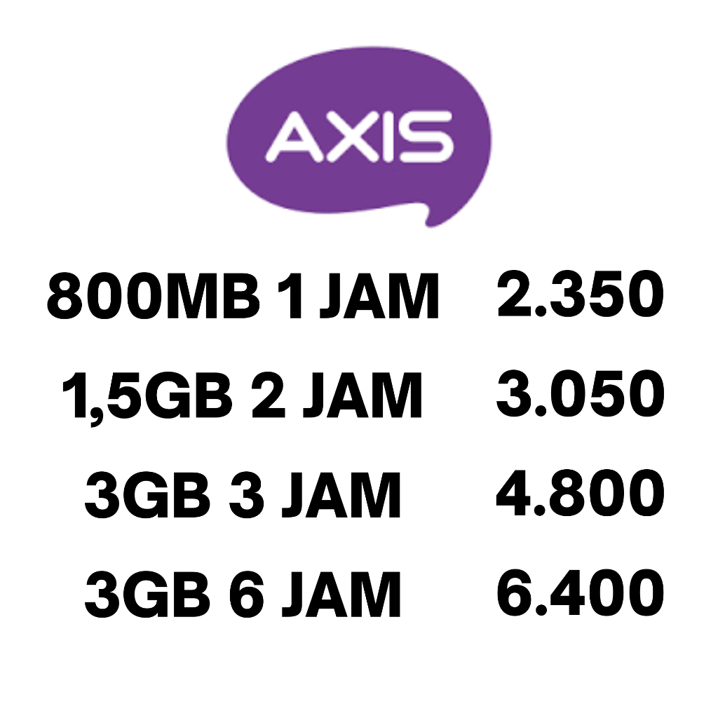 KUOTA AXIS WARNET 800MB 1GB 3GB