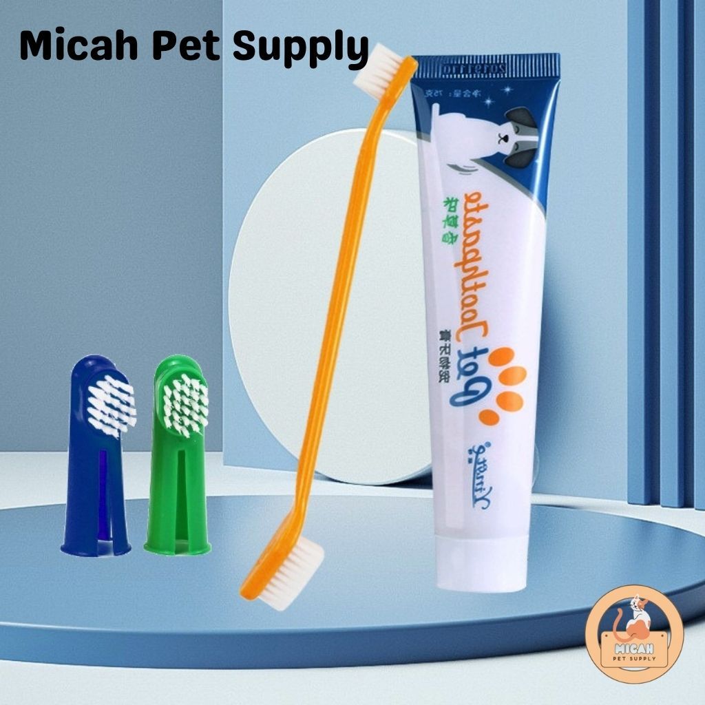 Sikat Gigi dan Odol Set Pembersih Karang Gigi dan Bau Mulut Anjing Kucing - Sikat Gigi Kucing dan Od