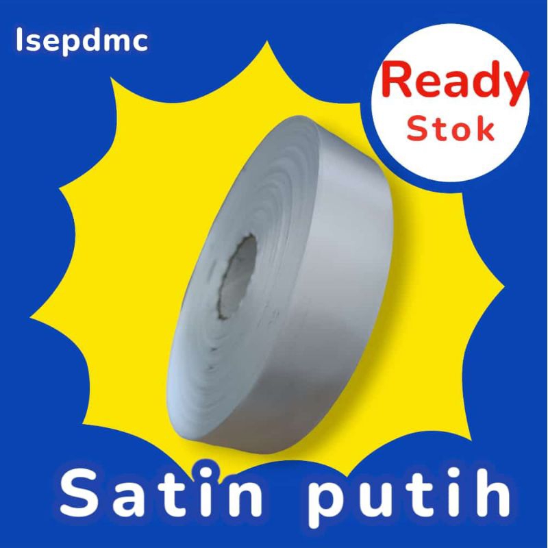 

(Ready)satin putih/label polosan/satin polosan(1,3cm)