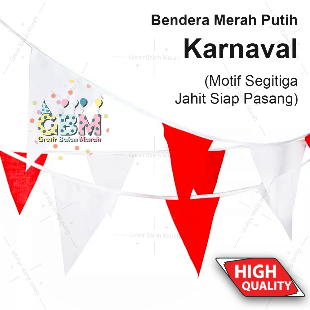 Bendera Kain Merah Putih Segitiga / Bendera Kain Segitiga HUT RI / Bendera Kain Segitiga Merah Putih
