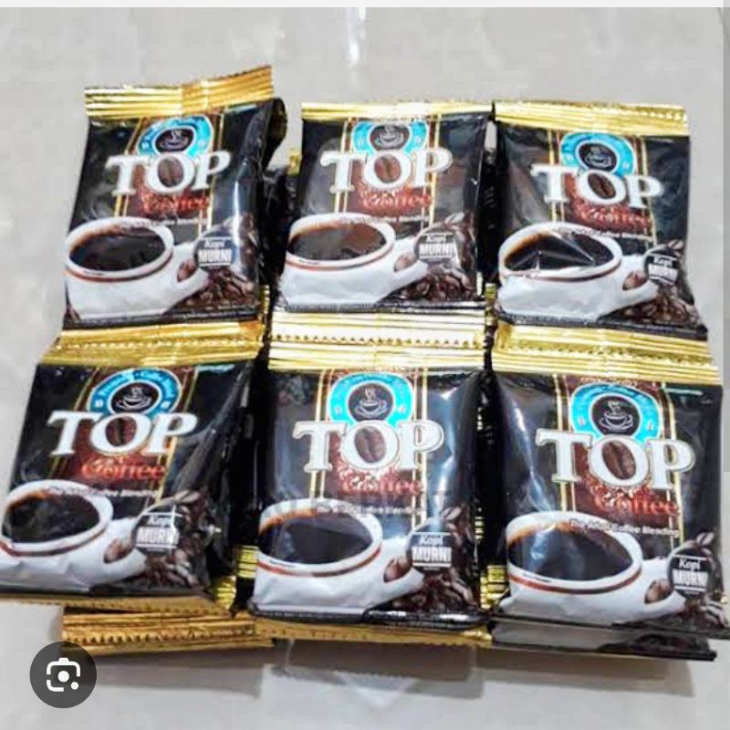 

KOPI TOP MURNI HITAM KECIL 7 GRAM 1 RENCENG ISI 10 SASET