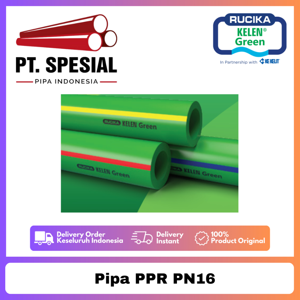 Pipa PPR PN16 Air Dingin Rucika DN25 - 3/4" Pipa PPR Kelen Green - 09