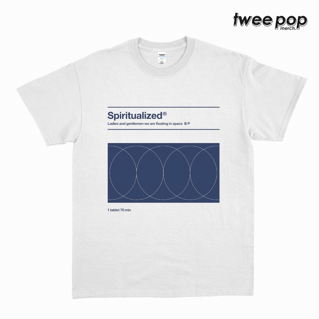 KAOS BAND SPIRITUALIZED - LADIES AND GENTLEMEN WE ARE FLOATING IN SPACE WHITE T-SHIRT