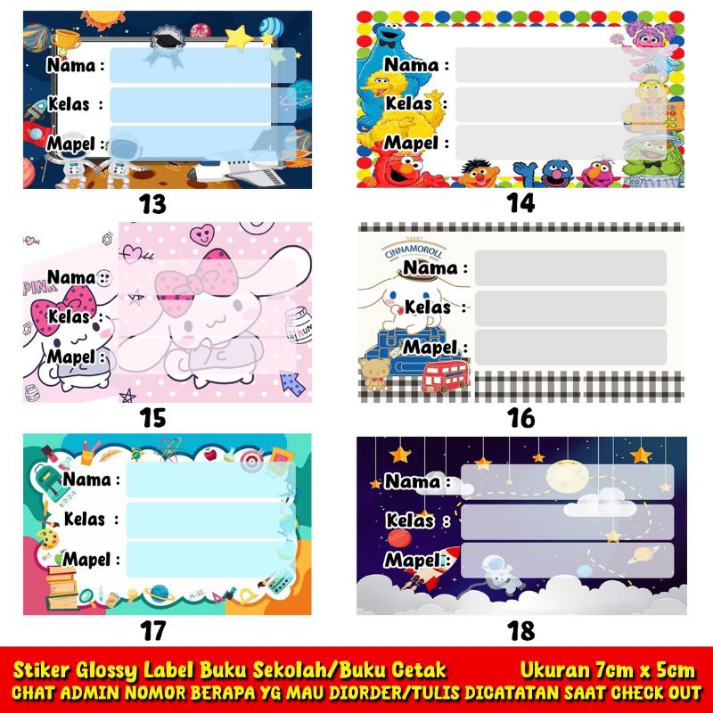 

Label Nama Stiker Mata Pelajaran CUSTOM BISA PAKE NAMA dan TEMA BISA REQUEST