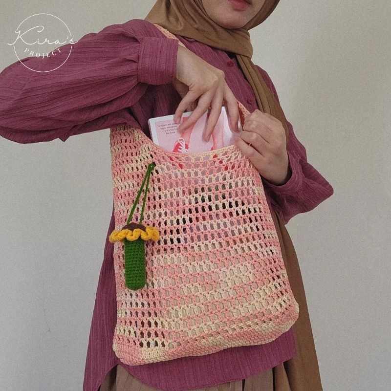 Mesh Tote Bag Crochet | Tote Bag Rajut