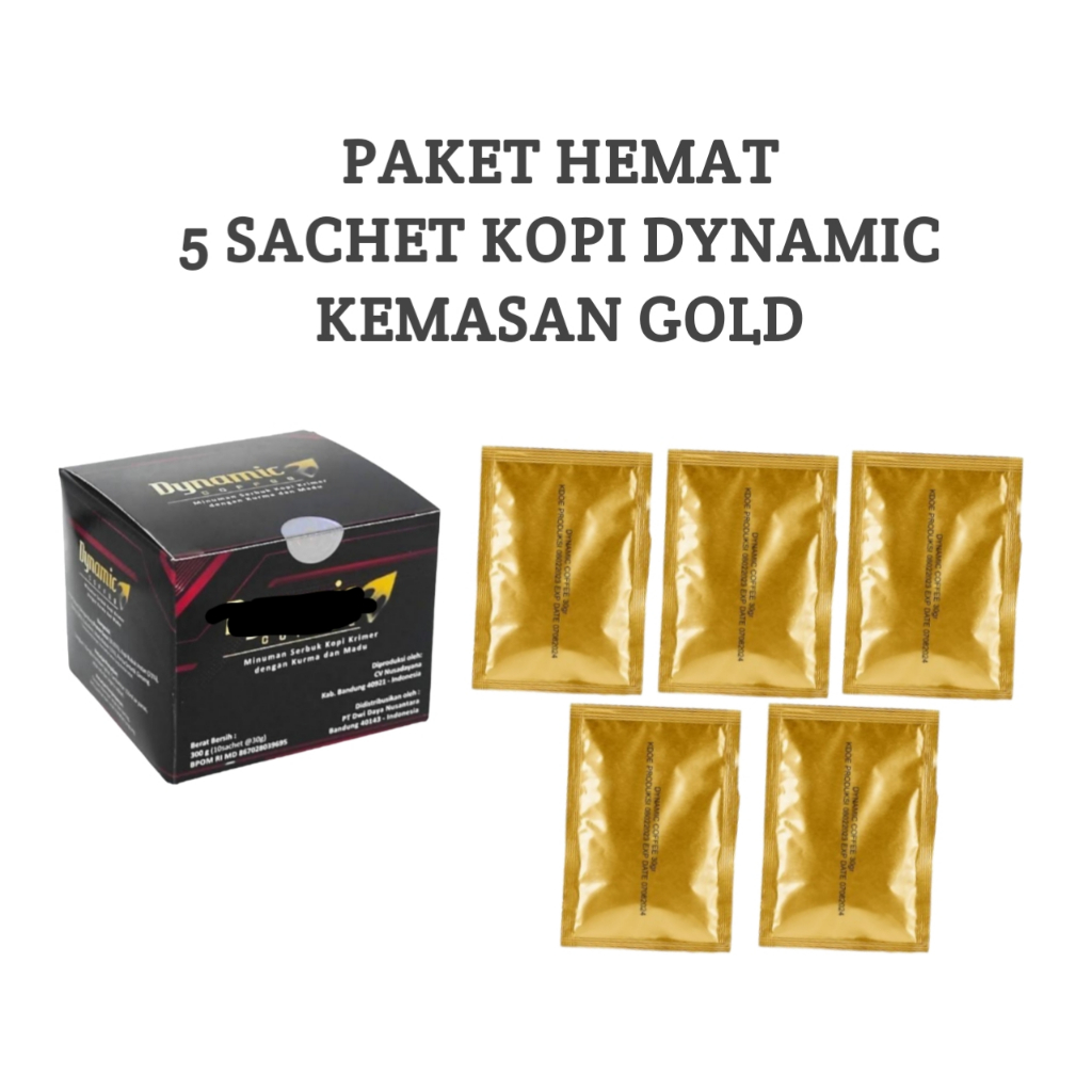 

Paket Hemat Kopi Dynamic Per 5 Sachet | Dinamic Coffee Plus Madu & Kurma