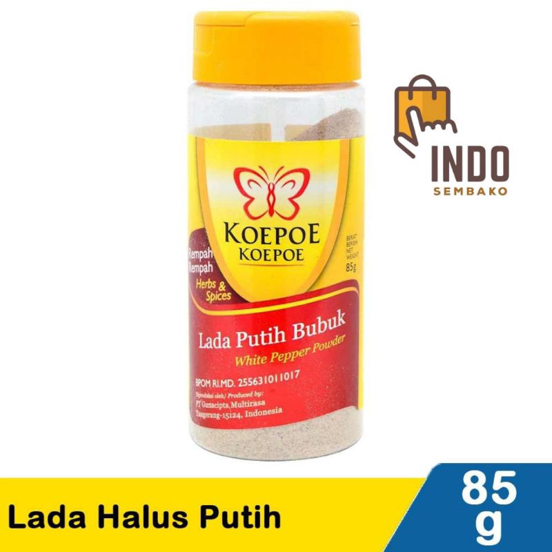 

KOEPOE KOEPOE LADA PUTIH BUBUK 85 Grm / Koepoe Koepoe Lada Putih Bubuk 85g / koepoe Lada bubuk putih 85 g