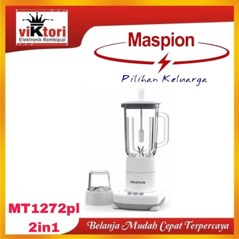 MASPION MT1272PL / BLENDER MASPION PLASTIK 1LITER/ BLENDER MASPION 2IN1 PLASTIK MIKA / PELUMAT MAKAN