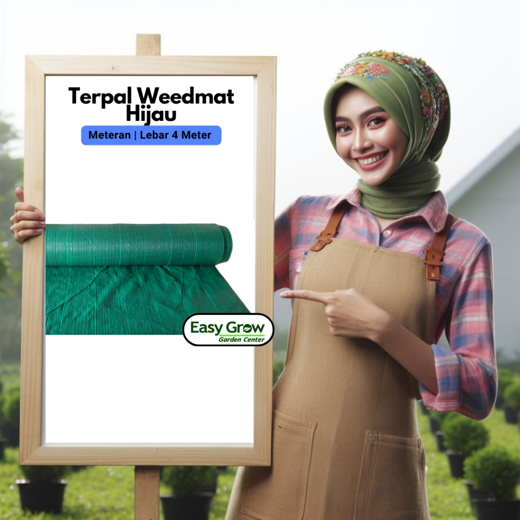 Weedmat Control Mulsa Anti Rumput Easy Grow Lebar 4 Meter Warna Hijau