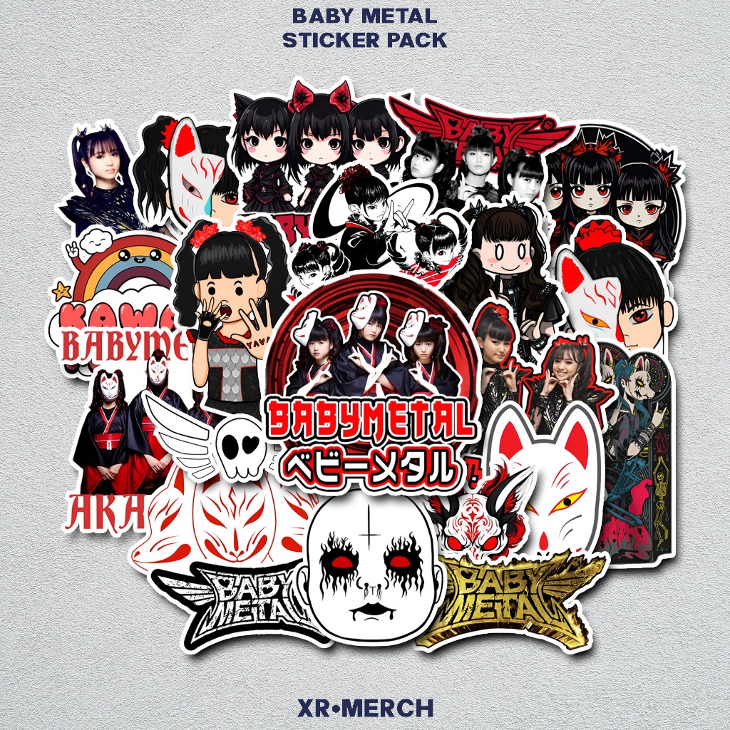 

Sticker Aesthetic Band Baby Metal Isi 26Pcs Waterproof Anti Air | Stiker Laptop Casing HP Helm Gitar Tumbler