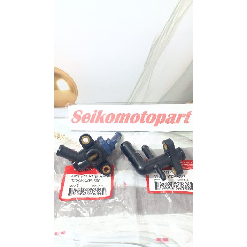 Thermostat Termostat + Pipa Sambungan Selang Radiator Motor HONDA VARIO 125 150  KZR AHM
