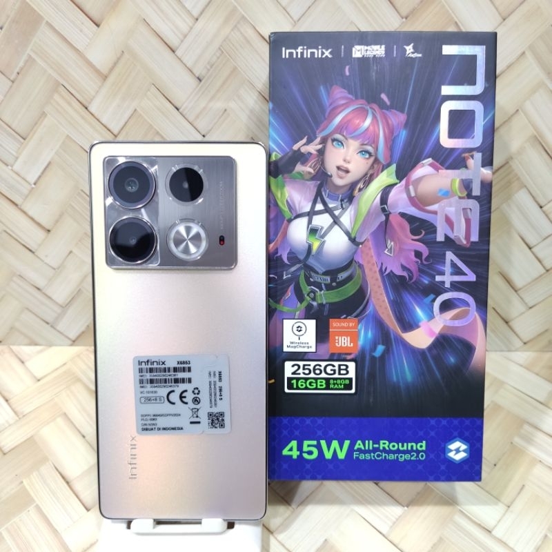 Infinix Note 40 8/256GB Handphone second fullset original bergaransi