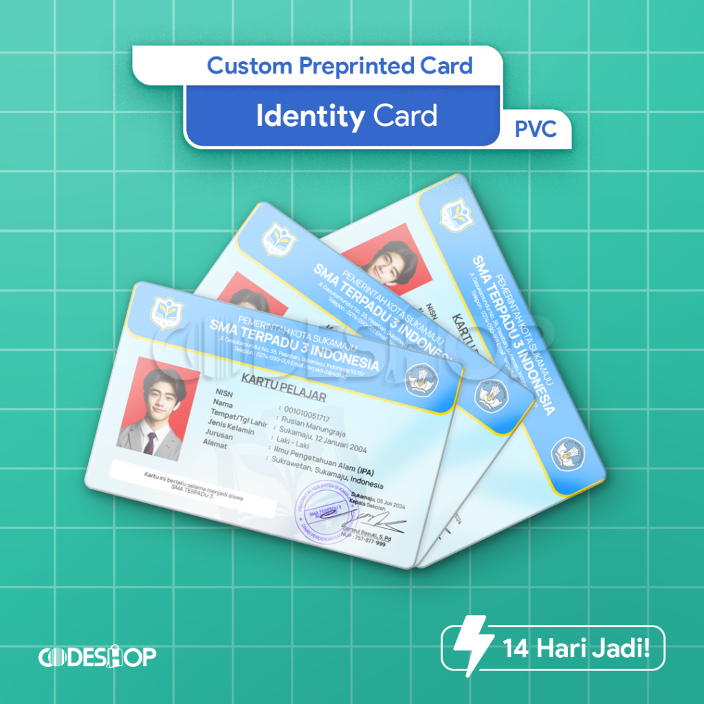 

Cetak Custom Preprinted Card Kartu ID Card