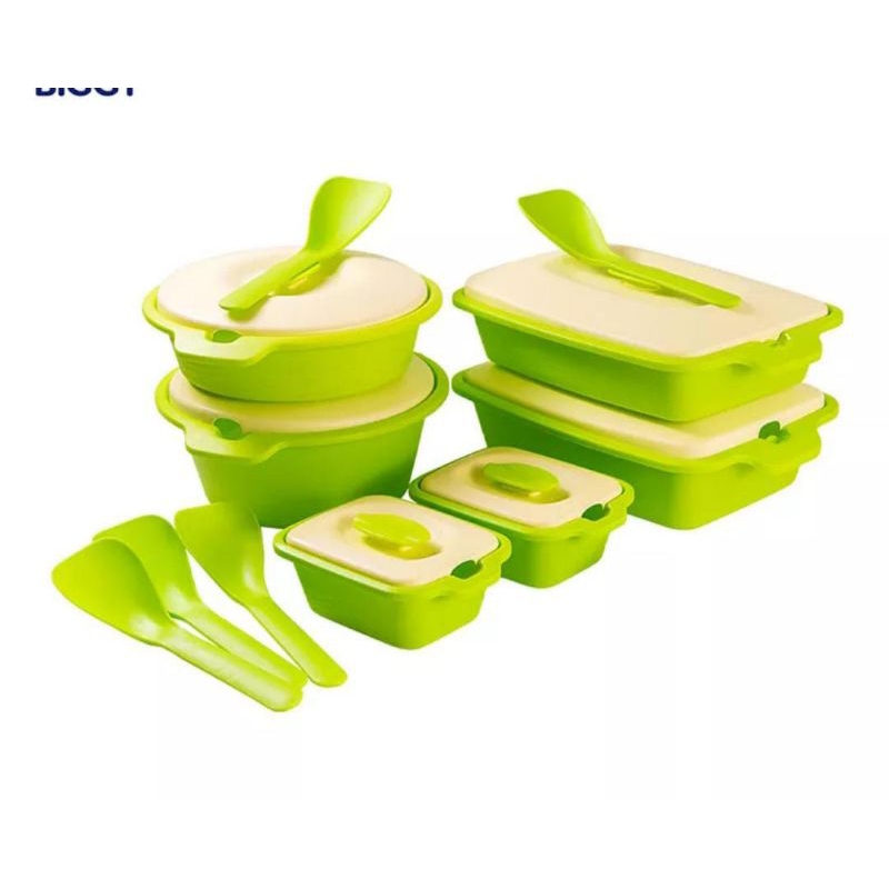 Prasmanan set aquamarine serving/wadah prasmanan set