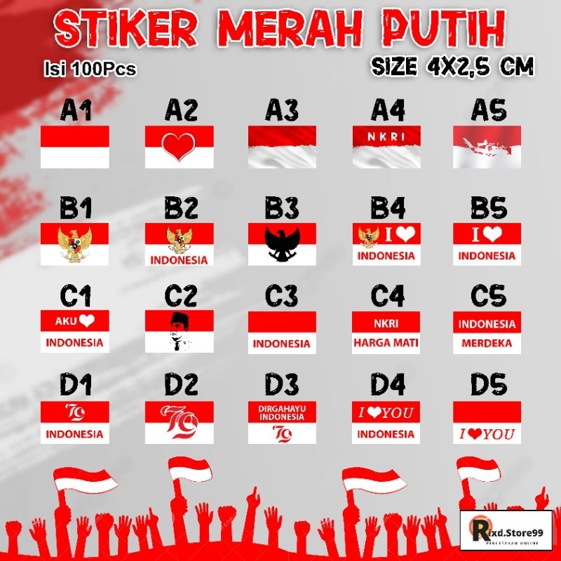 

Stiker pipi Merah Putih| ISI 100 PCS | Tempelan pipi Bendera Termurah