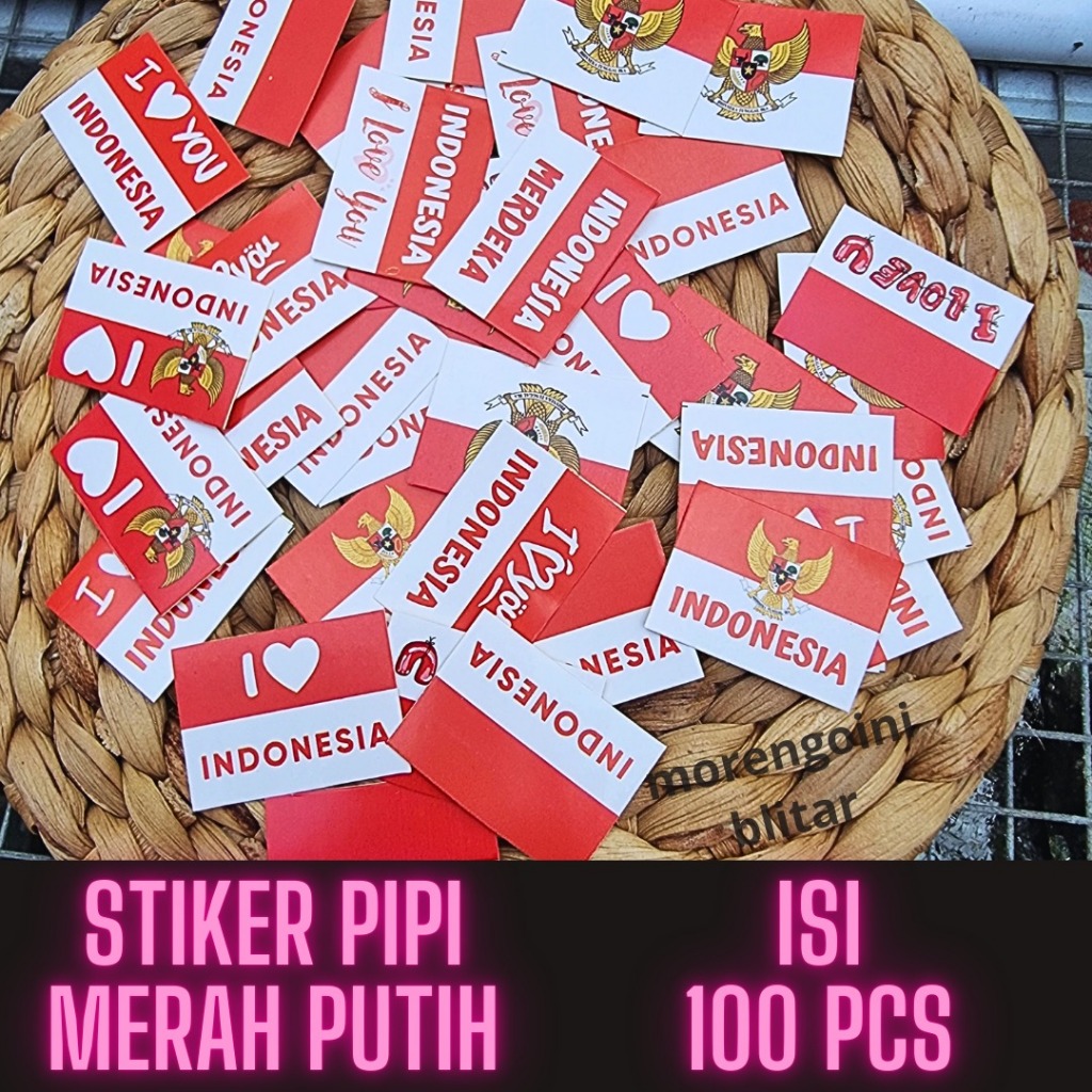 

Tempelan Sticker / stiker pipi kemerdekaan isi 100 pcs