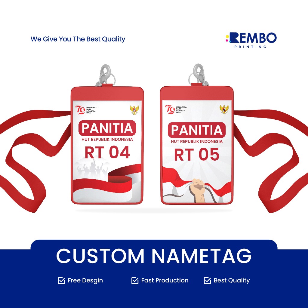 

CUSTOM NAMETAG PANITIA LOMBA 17 AGUSTUS HUT RI 17AN HARI KEMERDEKAAN INDONESIA