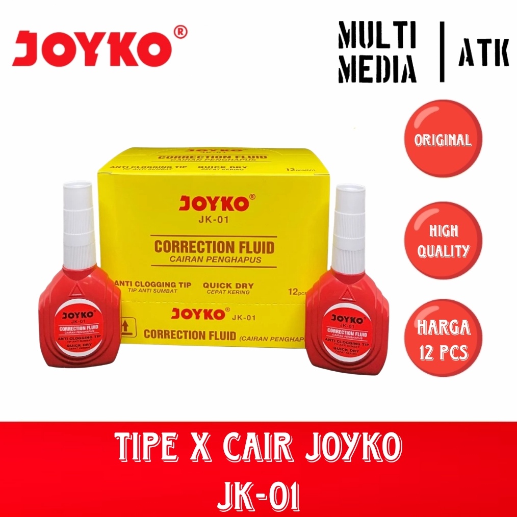 

CORRECTION PEN JOYKO TIPE X JK1 ISI 12 PCS KODE B1T8