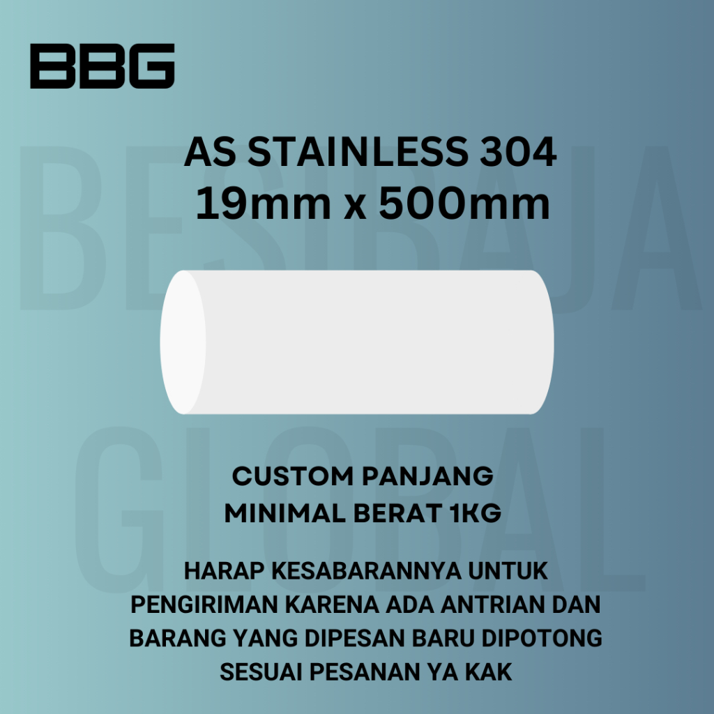 AS STAINLESS 304 19mm x 500mm