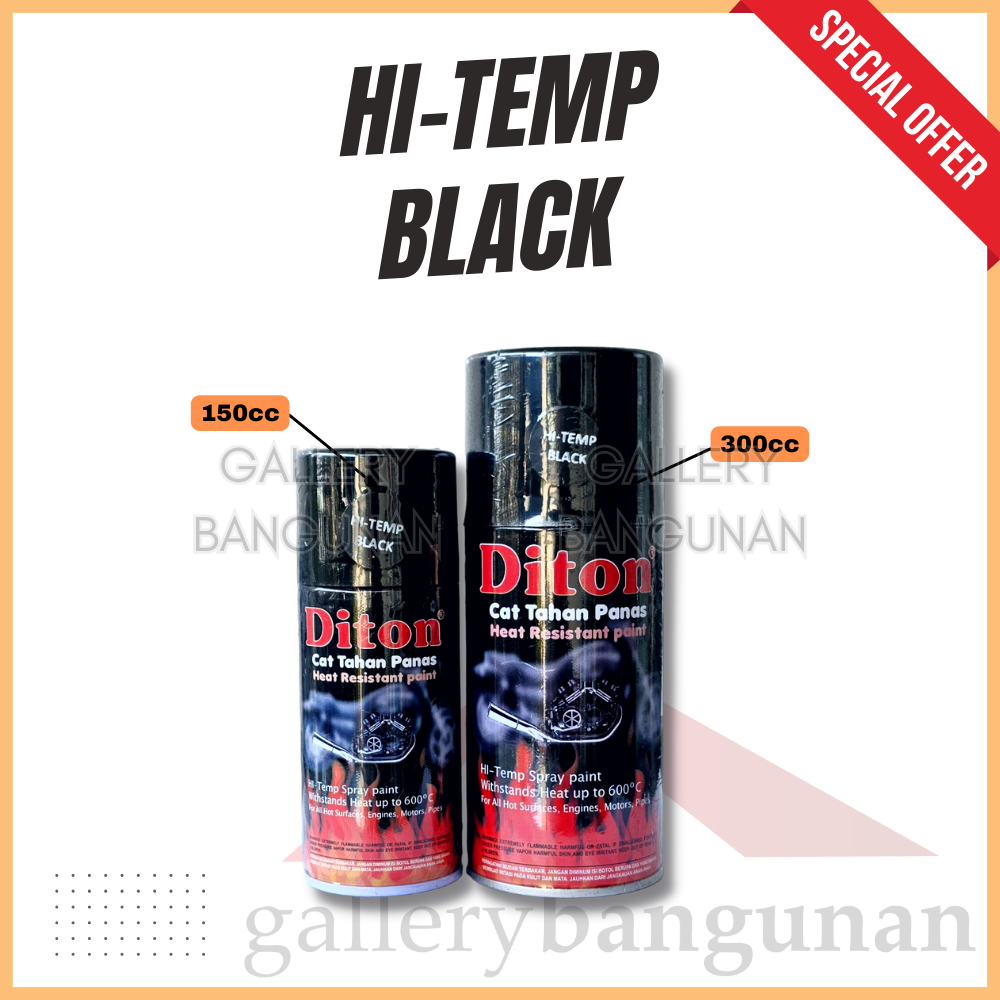 Diton Premium Hitemp Black | Cat Knalpot| Pilok | Pylox | Tahan Panas