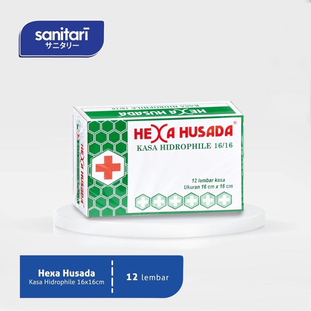 Kasa Kotak Hexa Husada 16x16cm isi 12lembar Kasa Hexa Husada Kasa Hidrofil Hexa Husada Kasa Steril