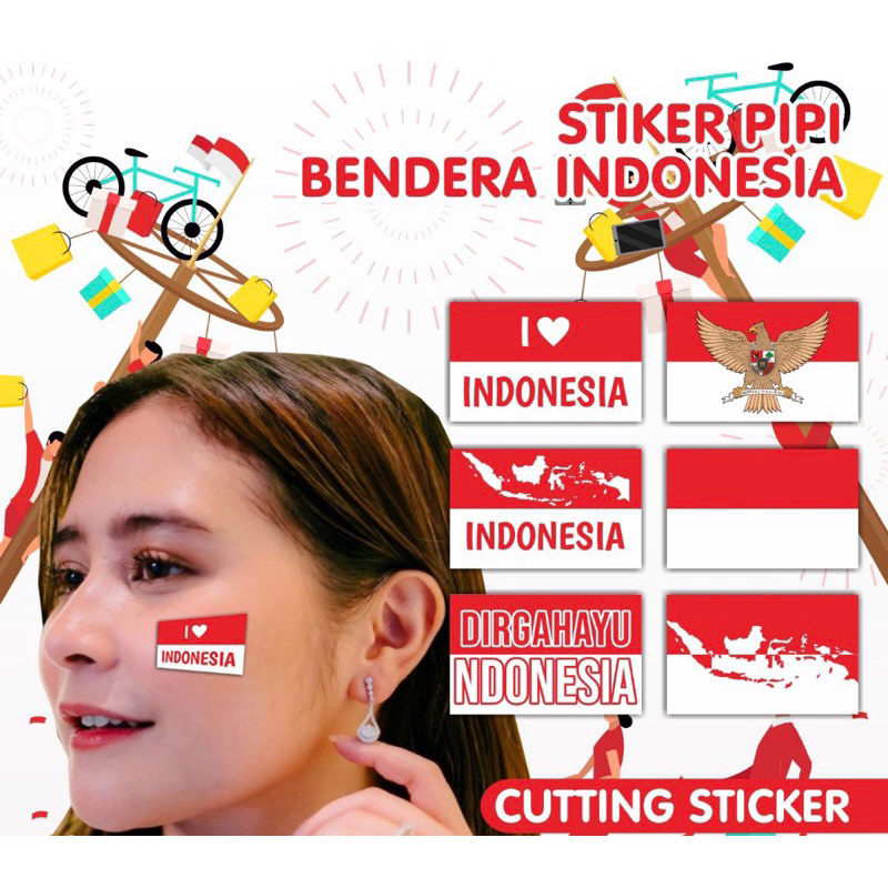 

[isi 32pcs] Stiker pipi merah putih / stiker 17 Agustus / stiker bendera