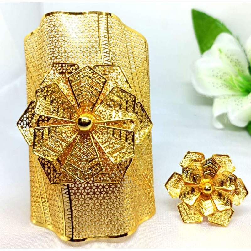 Gelang Bunga Besar Kendari Xuping terbaru free cincin kendari lapis Emas 24k