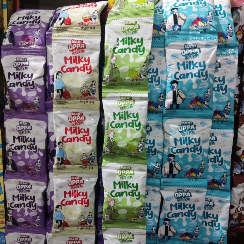 

Oppa Milky Candy aneka rasa Coklat, Strawberry, Melon