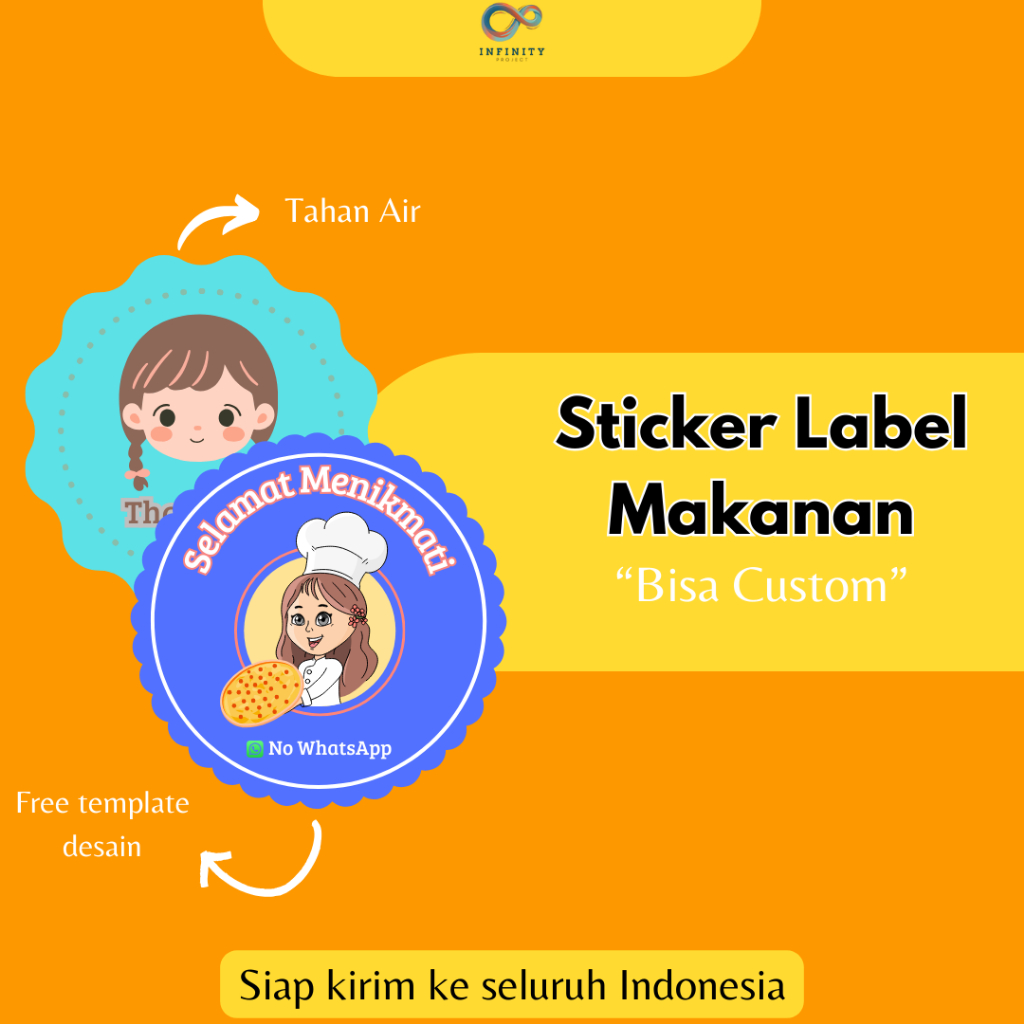 

Cetak Sticker Cromo/Label Makanan Bulat/Sticker Thank You