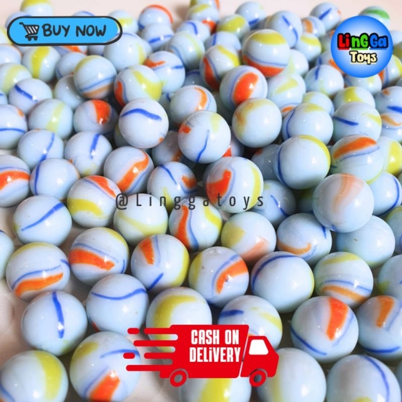 1 Kg kelereng motif susu / gundu susu / guli susu / mainan tradisional