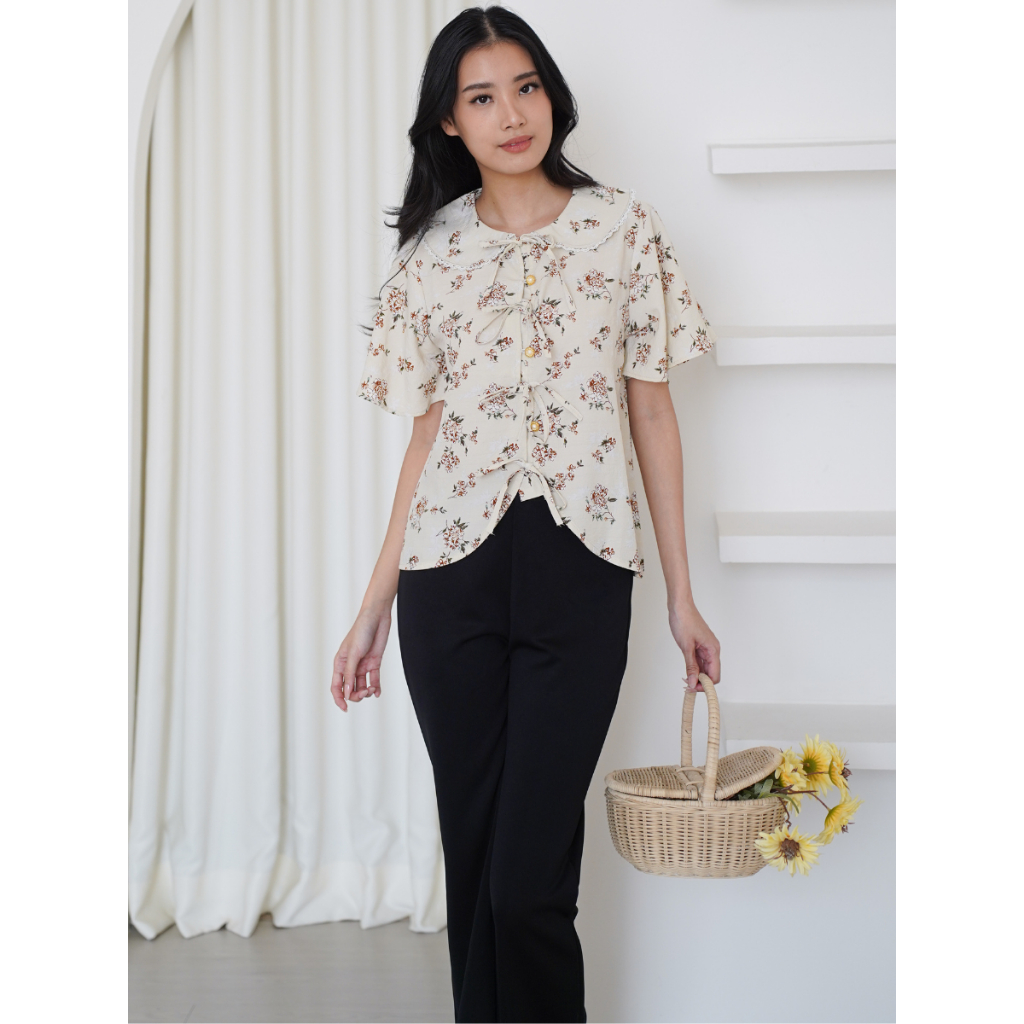 NUERA - ALITA BLOUSE | FLORAL BLOUSE PREMIUM | MOTIF BUNGA | BAHAN KATUN PREMIUM