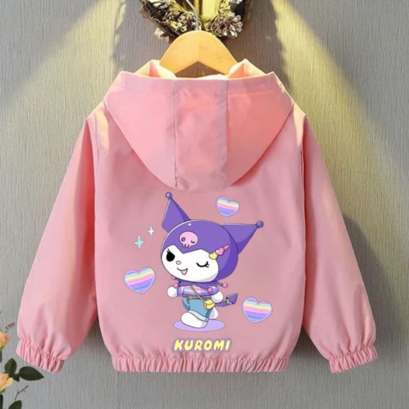 Jaket Anak Perempuan Jaket Bergambar Kuromi Jaket Berhudi Jaket Terbaru Anak Cewe Jaket Parasut Wani